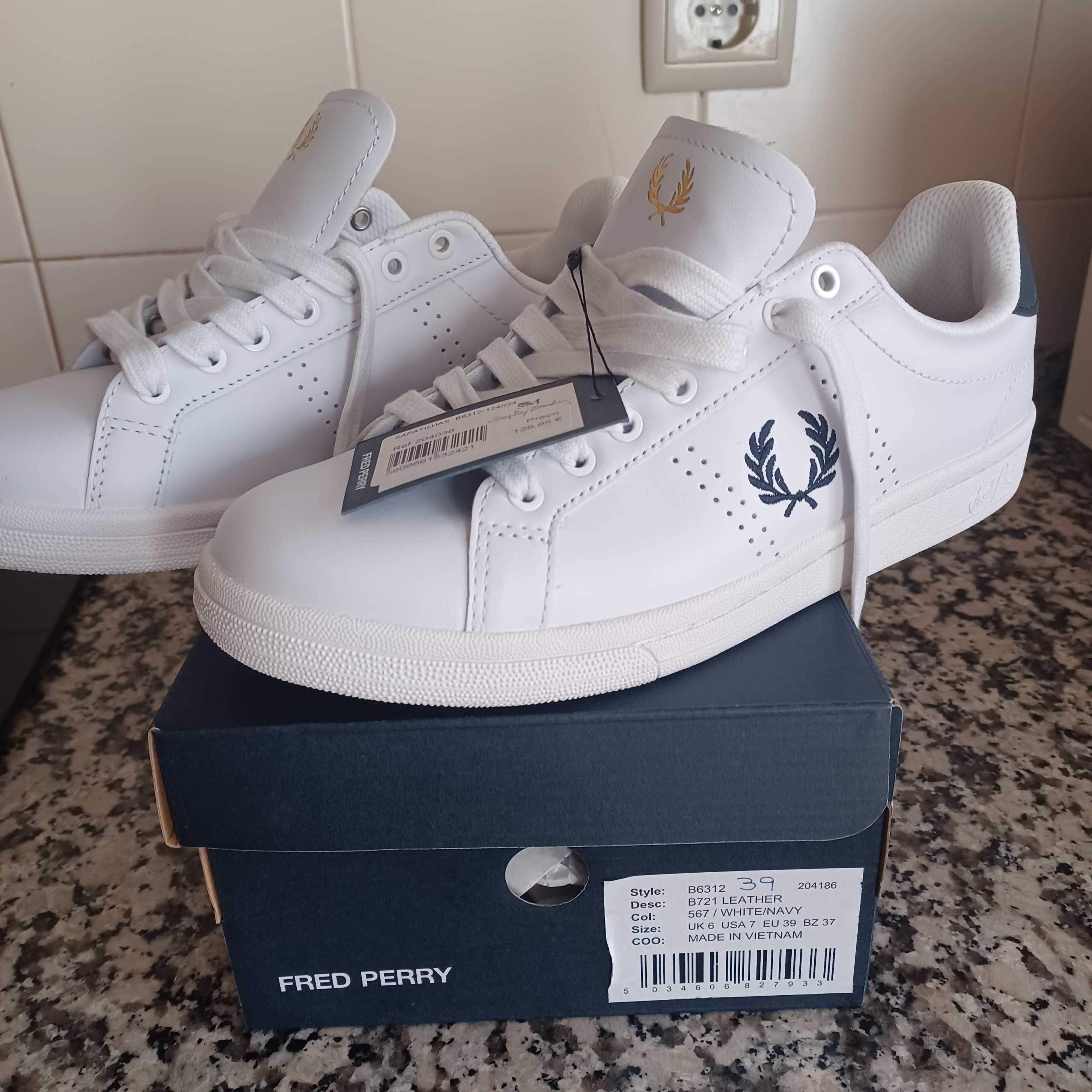 Sapatilhas de Ténis FRED PERRY  100% pele - nº 39   -  por estrear