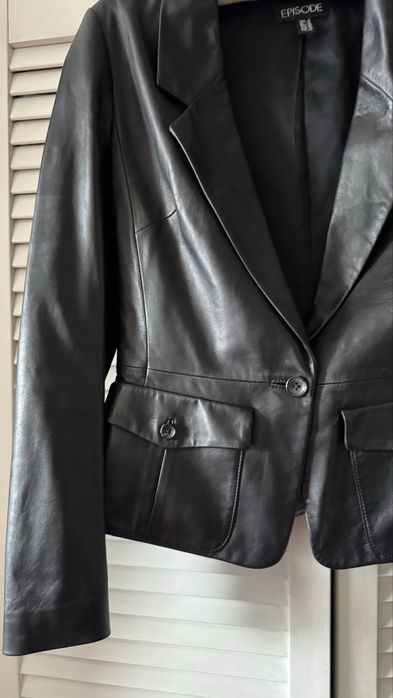 Элегантный кожаный женский пиджак куртка КОЖА