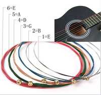 Kit 6 Cordas para guitarra e viola - cordas coloridas - qualidade 100%