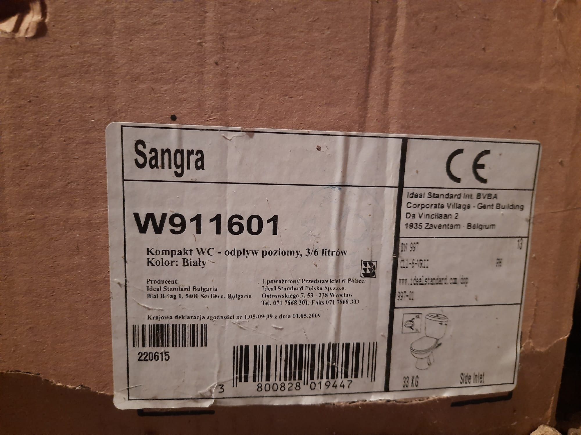 Zestaw kompaktowy WC Sangra W911601 +deska nowy ideal standard