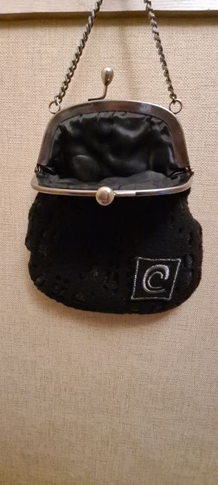 Сумка жіноча чорна, шерстяна,  не велика