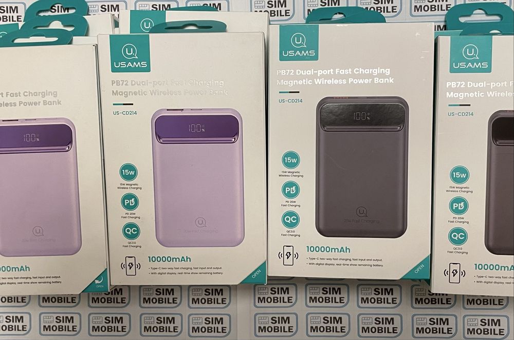 Повербанк з бездротовою зарядкою Usams Magnetic Wireless 20W 10000mAh