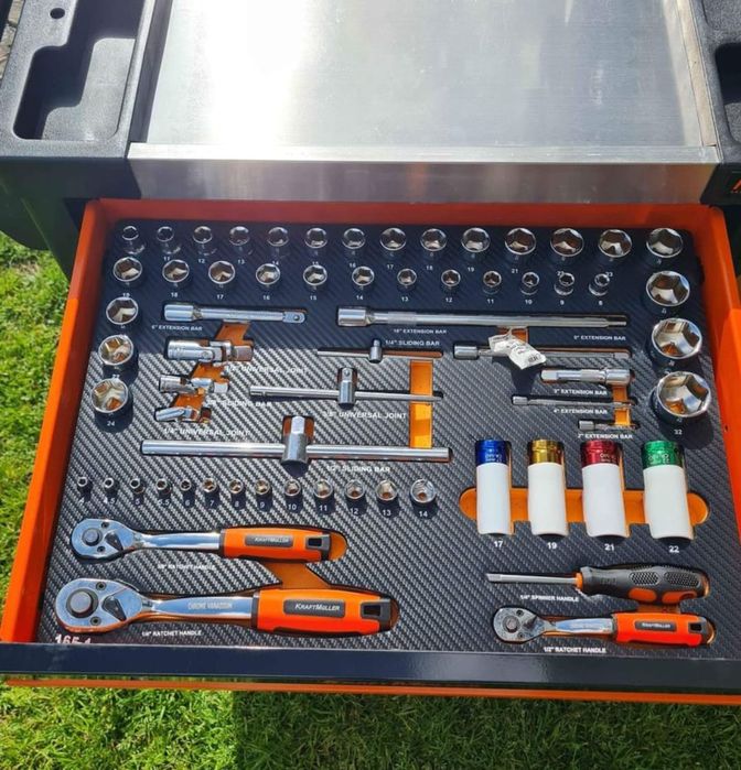 Carrinho de ferramentas Kraft Muller 6 gavetas 7 cheias