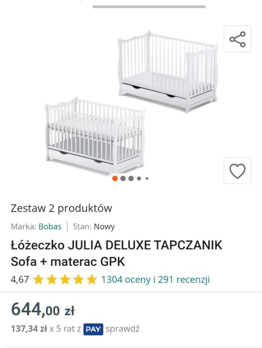 Łóżeczko Julia Deluxe