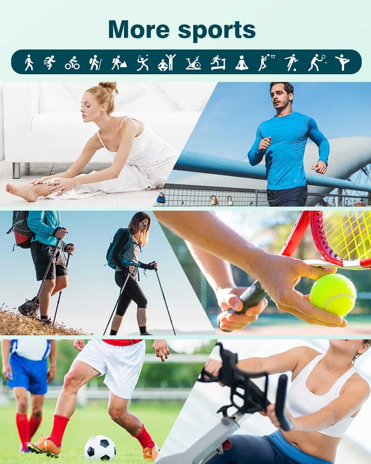 ASIAMENG AT2 Smartband Fitness zegarek  14 trybów sportowych pulsometr