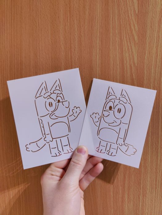 Szablony do odrysowania Bluey i Bingo