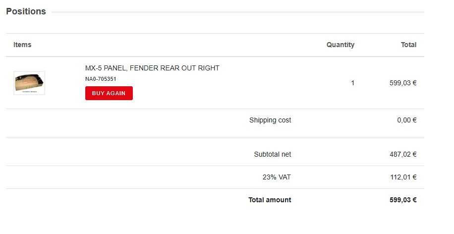 MX5 NA - Painel traseiro direito original Mazda