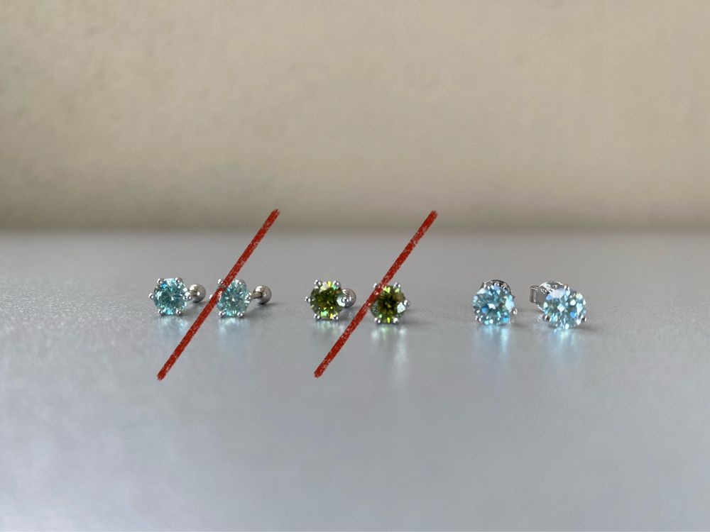 Остання пара! Муасаніт конкурент діамантів блакитний 0.5 ct муассанит