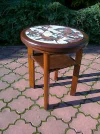 stolik kawowy mały intarsja stoliczek ława okrągły stół