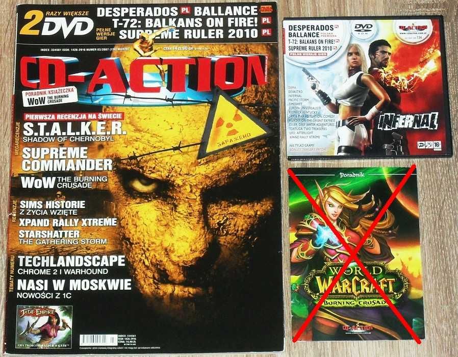 CD-ACTION Magazyn dodatki, plakaty, płyty, niekompletne, z 2007 roku