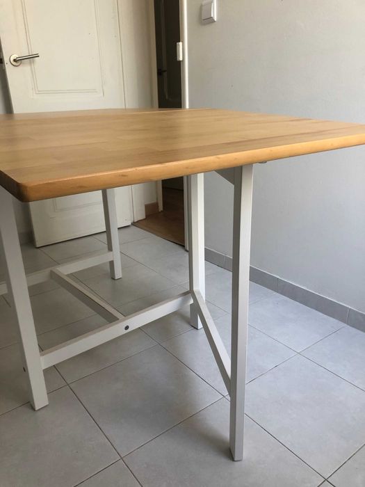 Mesa abas rebatív/pernas articul, castanho claro - COMO NOVA!