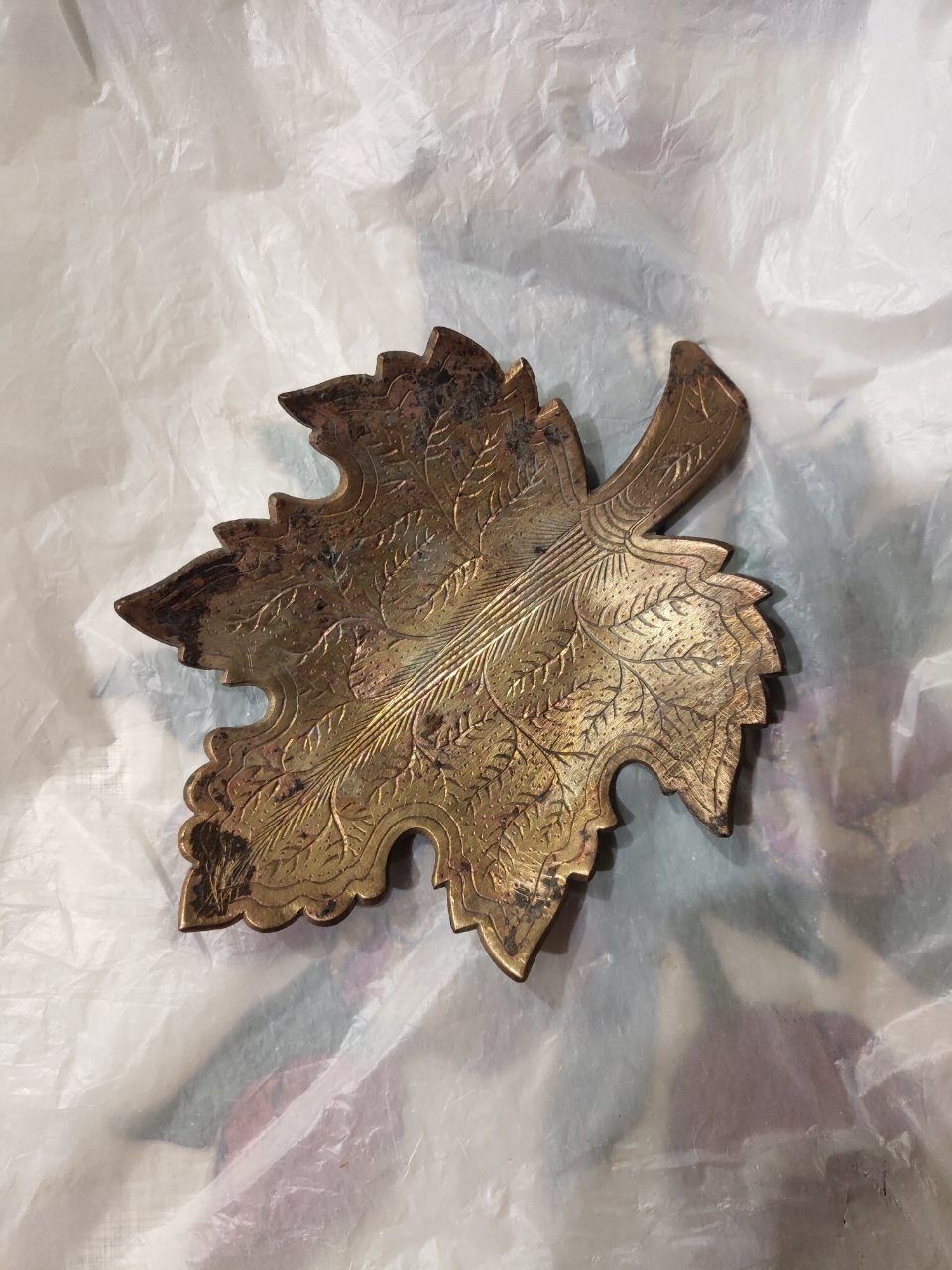 Колекционная пепельница лист листок бронза Индия