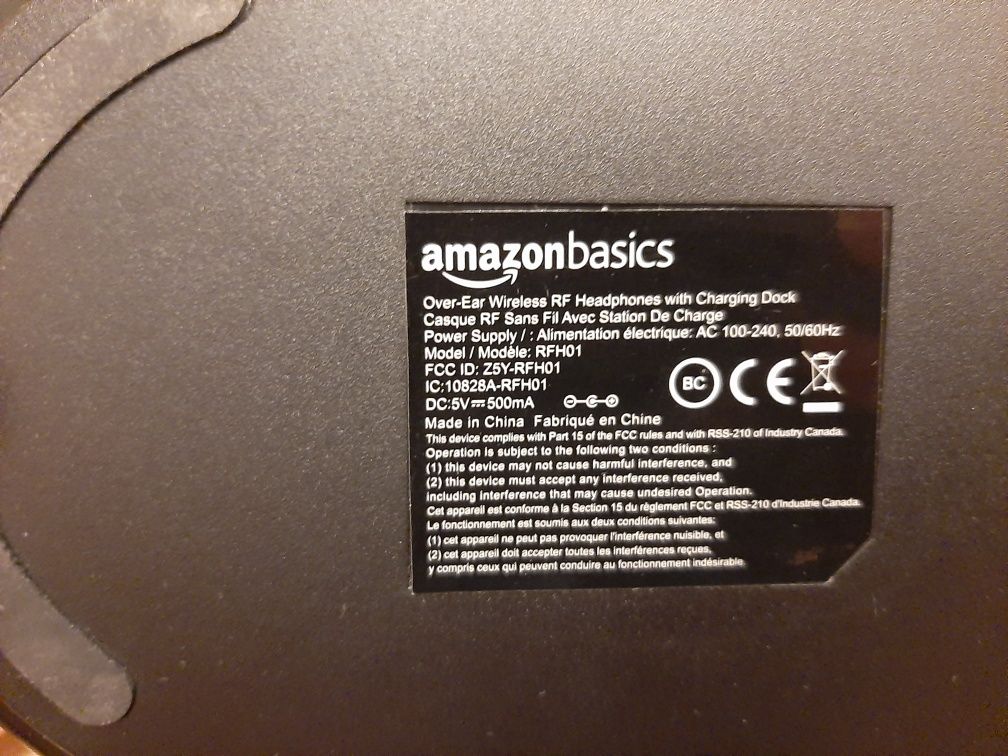 Słuchawki bezprzewodowe AmazonBasics RFH01