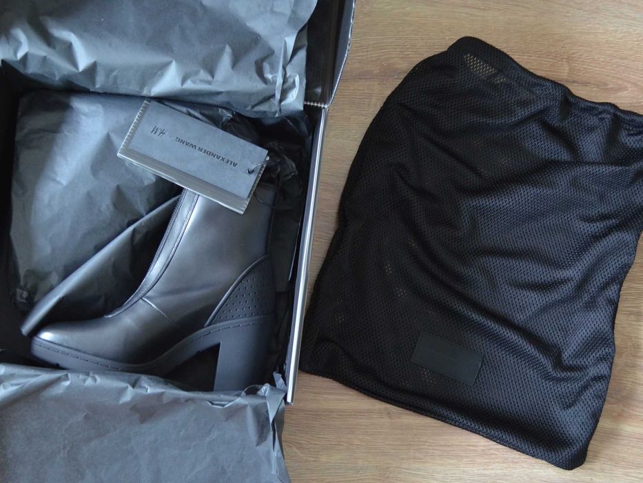 Czarne botki na słupku 38 skóra naturalna Alexander Wang