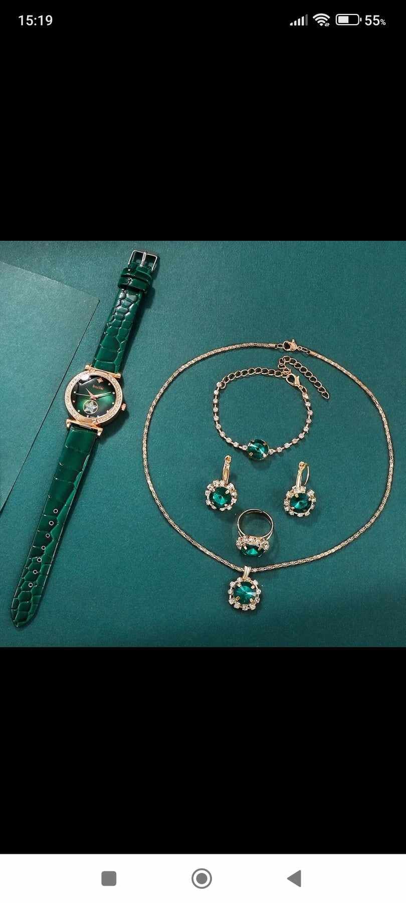 Zegarek damski z kompletem biżuterii