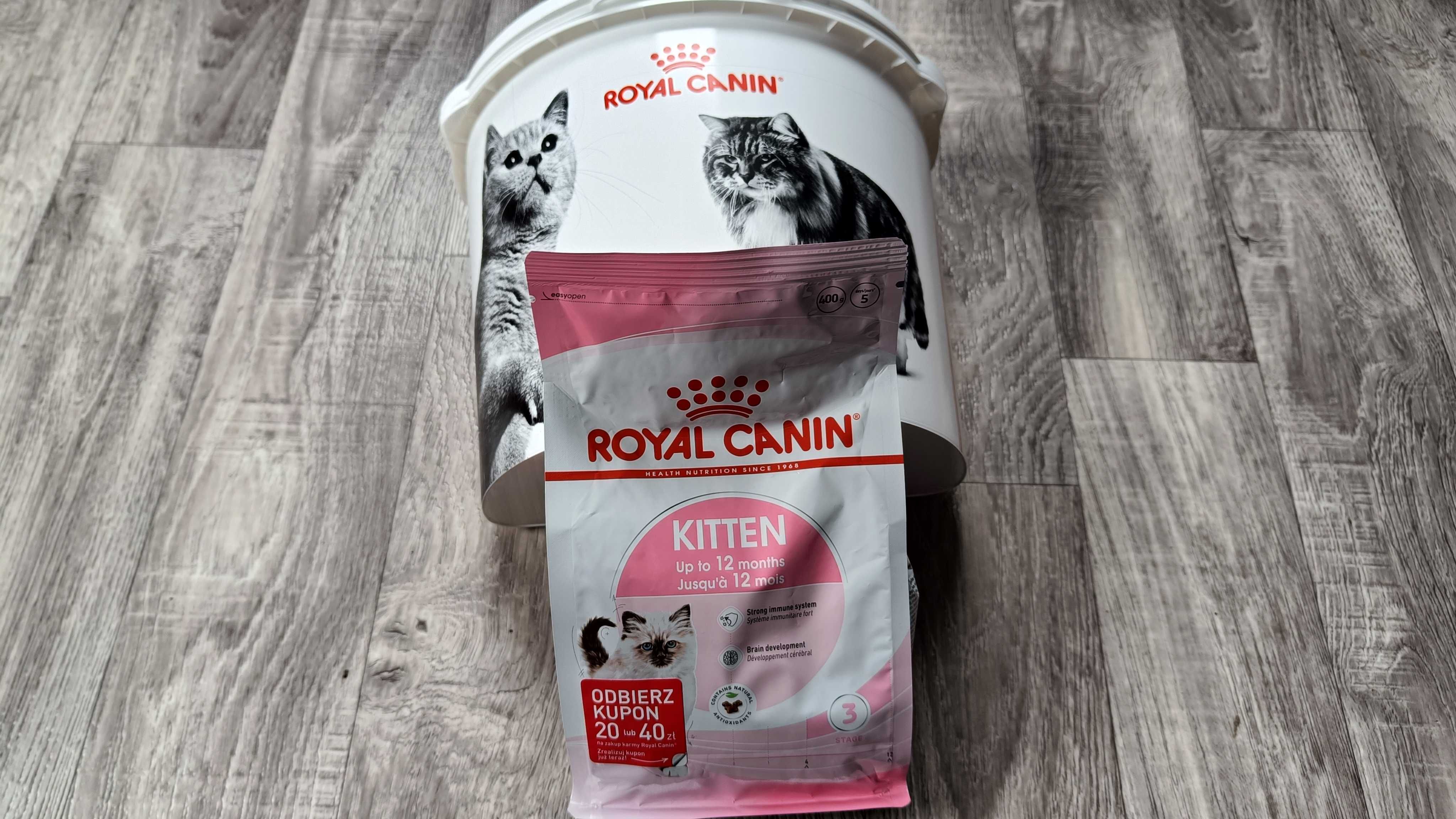 Wyprawka Royal Canin, wiaderko, karma Kitten 400g, 3 x saszetka