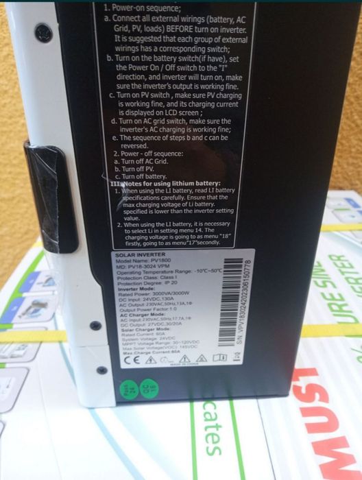 Інвертор 3,2 кВт MUST PV18-3224 VPM II