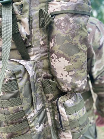 Зелений тактичний рюкзак 110 літрів з системою моллі, армійський баул