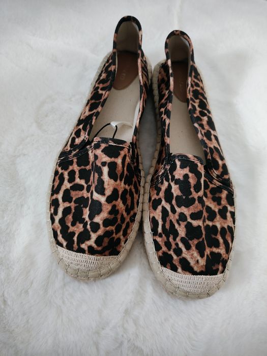 Nowe espadryle w panterkę rozmiar 45 wkładka 28,5 cm