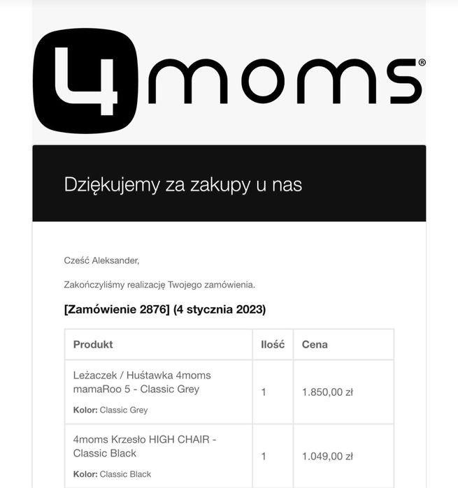 Krzesełko do karmienia 4moms high chair black szare