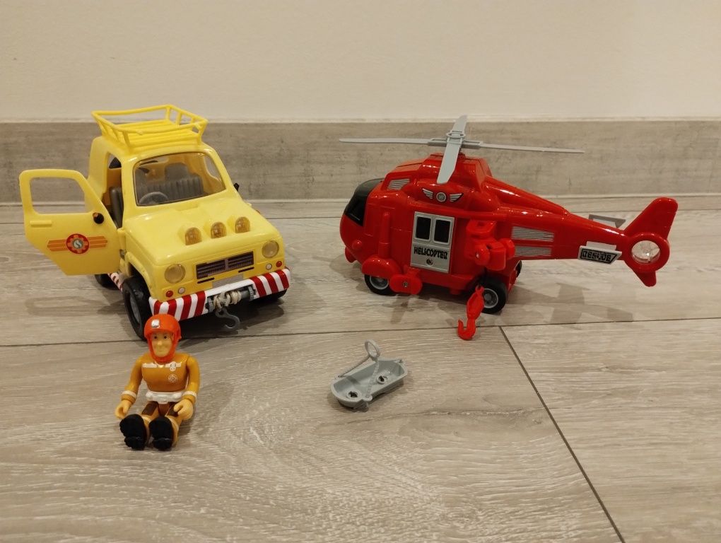 Strażak Sam. Helikopter, Auto, Strażak , Nosze