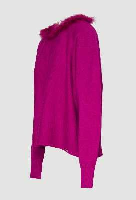 Camisola Ferrache rosa fucsia (com pêlo na gola)