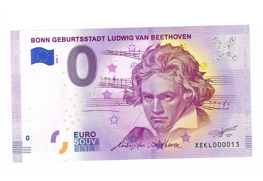 0 Euro -Bonn Geburtsstadt Ludwig Beethoven 2020-01 Mega niski nr. 13