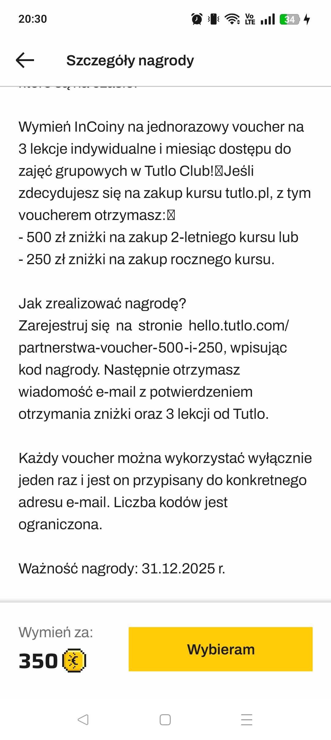 voucher na 3 lekcje angielskiego tutlo club