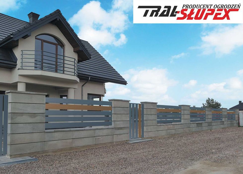 Ogrodzenie gładkie, Bloczek ogrodzeniowy, pustak 85x25, grafit groszek