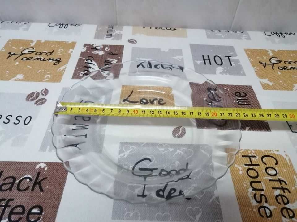 Conjunto pratos sobremesa + sopa, vidro transparente