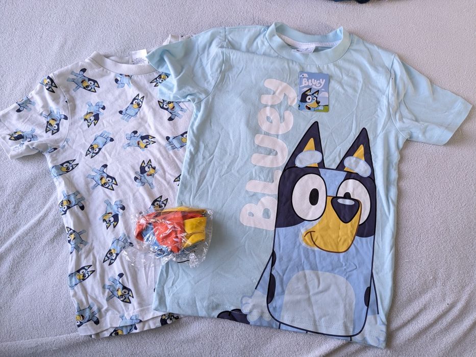 BLUEY 2x t-shirt 122/128cm nowy+ gratis