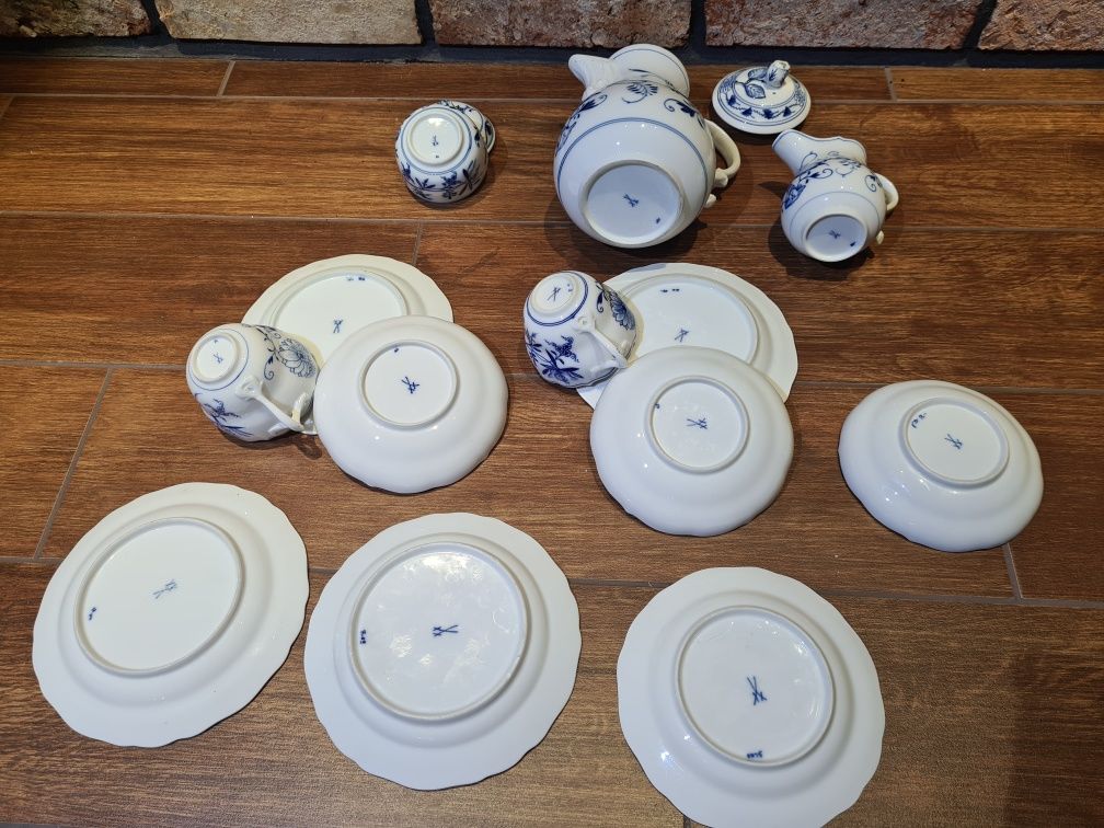 Porcelana Miśnia, Meissner, serwis, wzór cebulowy