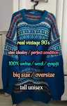 oversize duży wełniany długi sweter sukienka tall unisex norweski zima