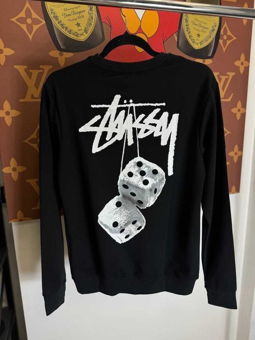 ЦІНА БУЛА 1 500!!! Чоловічий світшот Stussy чорний / білий весняний