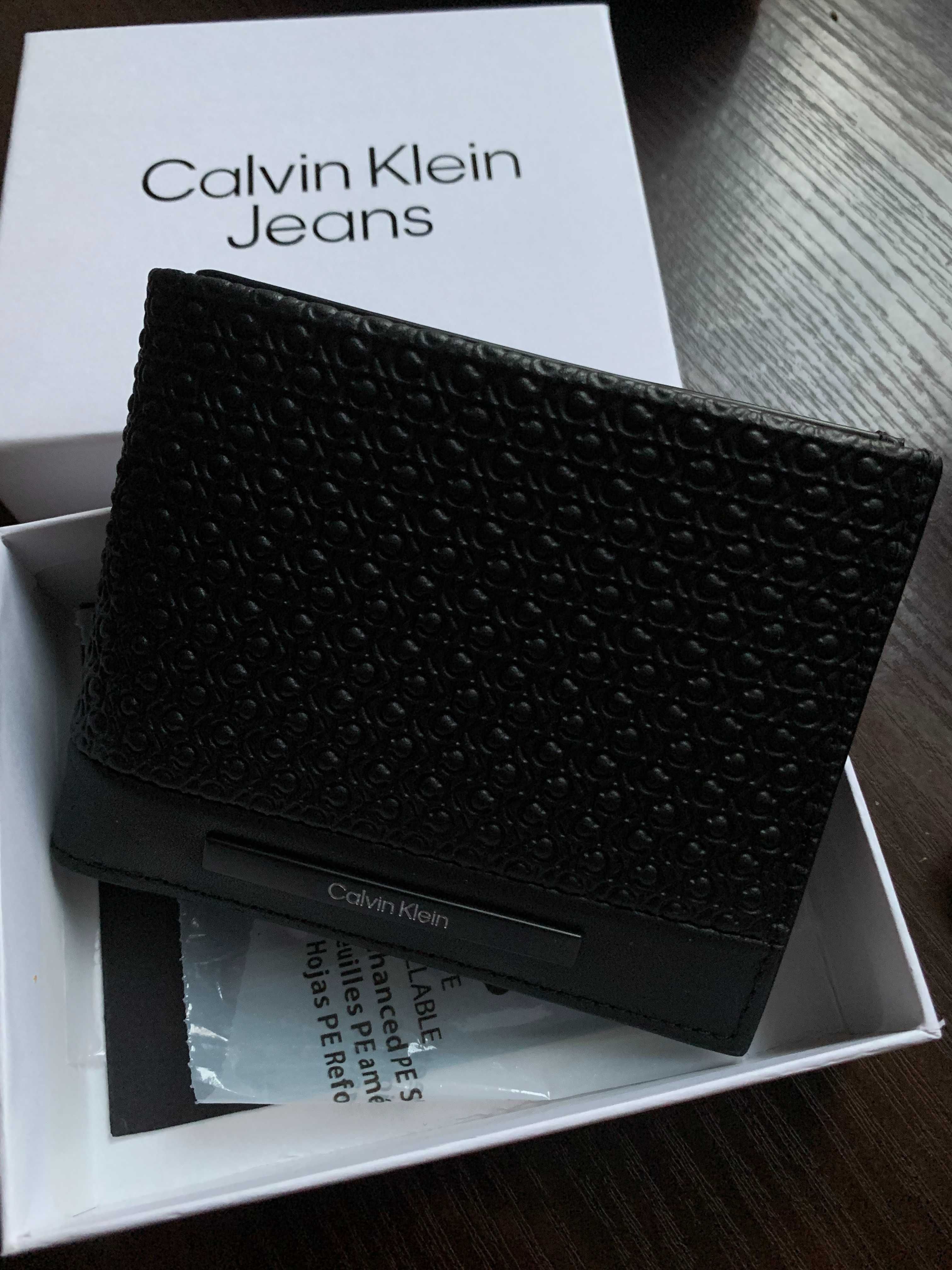 Мужской кошелек Calvin Klein Modern Bar Bifold черный на подарок