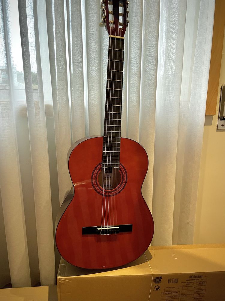 Guitarra cor vinho
