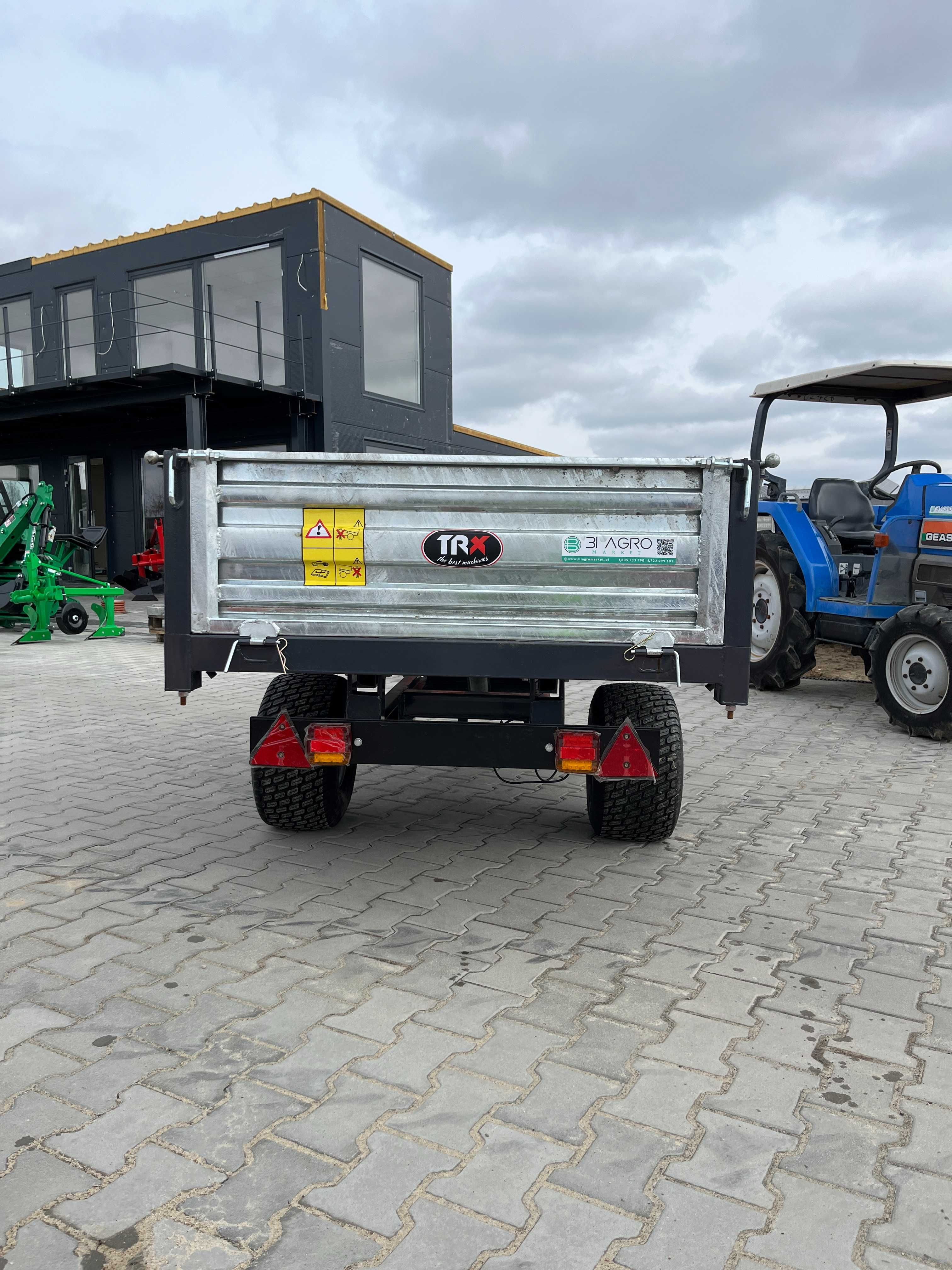 Przyczepka przyczepa 1.5t z kiprem mini traktor Kubota Iseki Yanmar