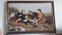 Картина гобеленовая "Охотники на привале"