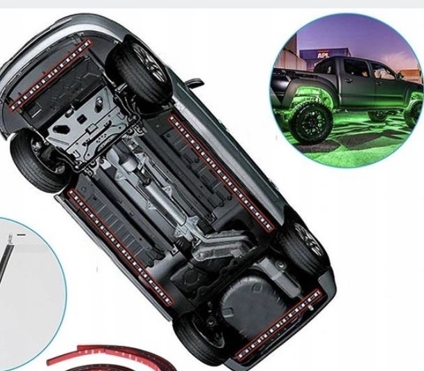 car audio NEONY LED do rytmu muzyki x4 taśmy do auta lub pod samochód