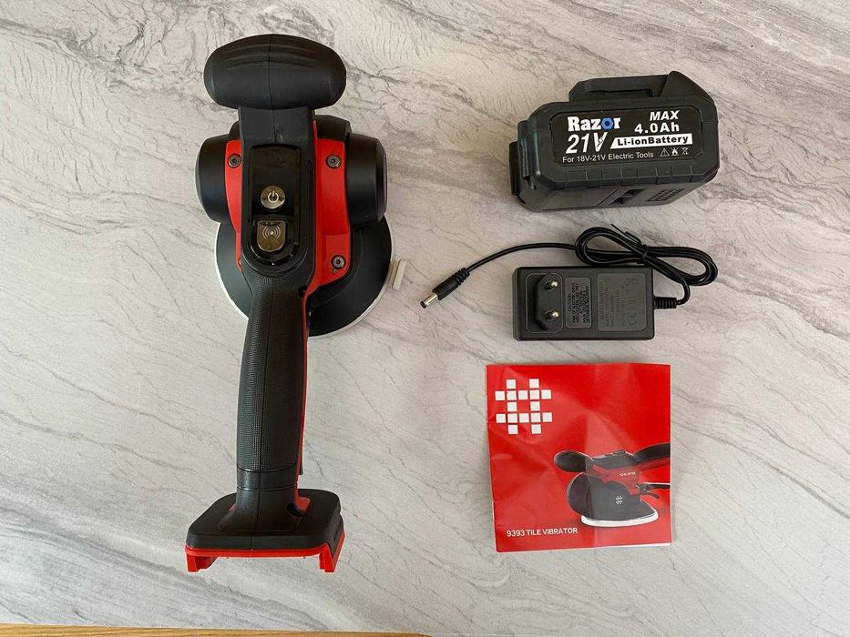 123 мм Віброприсоска Shijing 9393 + Акб 4.0Ah Біла гума з регулюванням