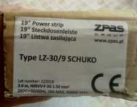 Блок розеток ZPAS 19" на 9 подключений Schuko LZ-30/9 SCHUKO