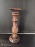 Świecznik drewniany rzeźbiony 38 cm wysokości (Duży)