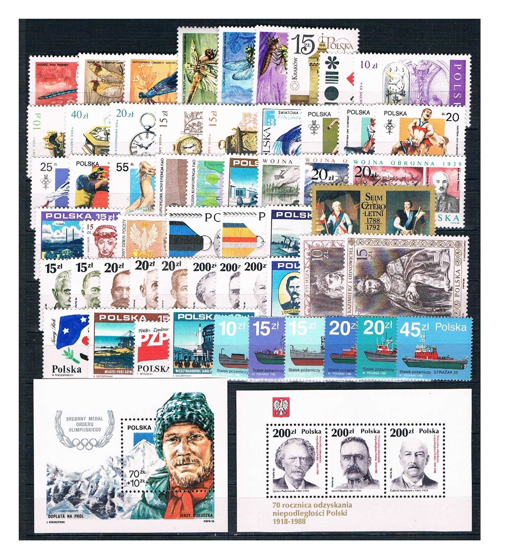 Rocznik 1988 ** czysty kompletny - znaczki pocztowe