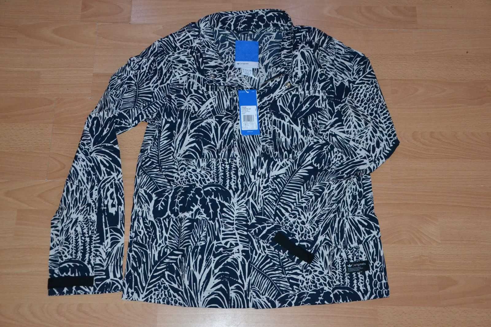 Nowa ADIDAS Kurtka Wiatrówka Damska Safari Print Roz S 36 Oryginalna