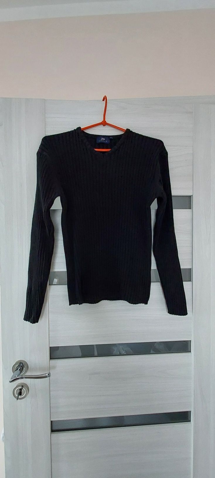 Czarny sweter prążkowany bawelna S  sweterek JP casuals