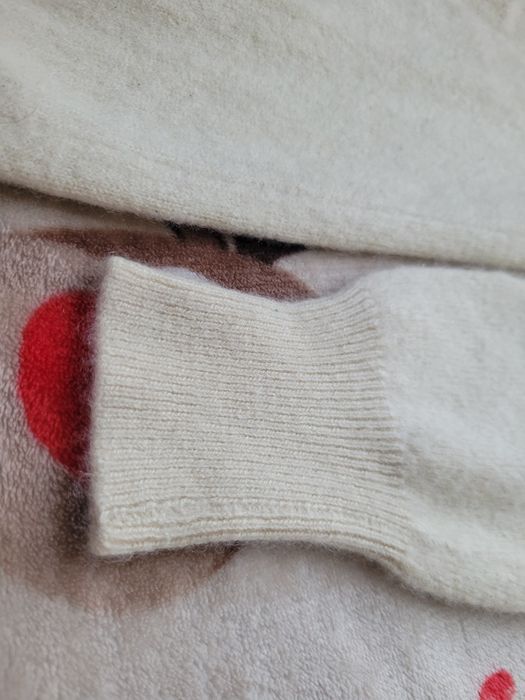 Sweter r S M kaszmir wełna termiczna niebarwiona cashmere