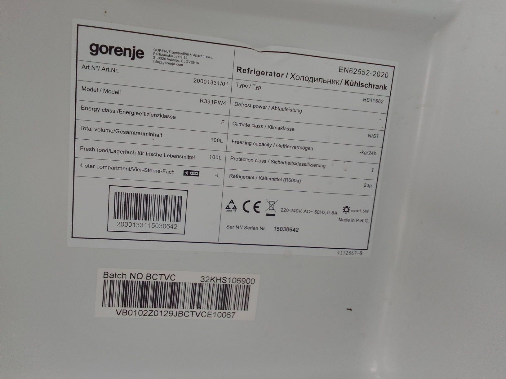 Lodówka gorenje R391PW4. Chłodziarka. Uszkodzona - słabo chłodzi.
