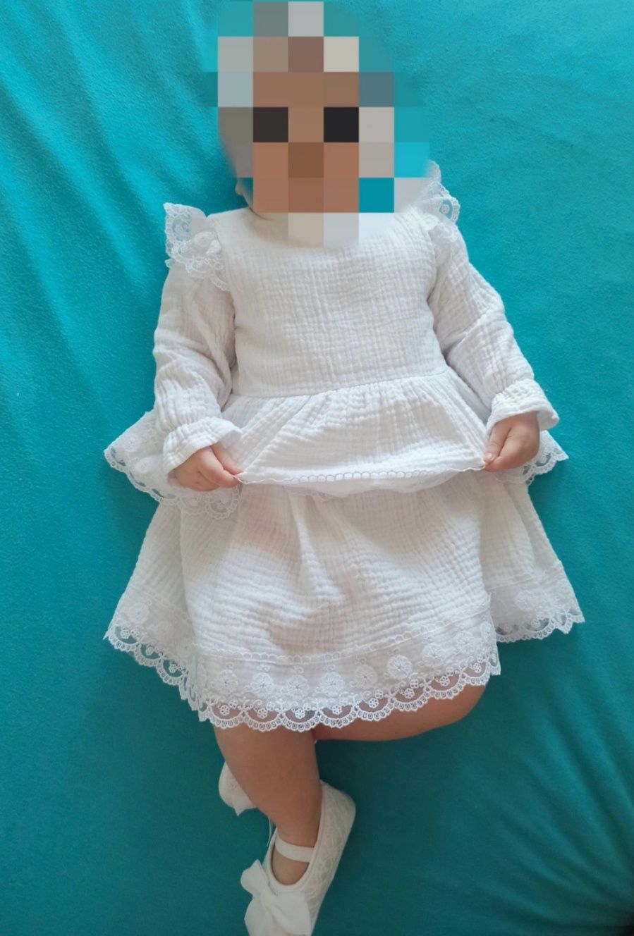 Sukienka na chrzest roczek Milulove 80