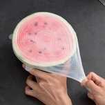 Tampa de silicone  para alimentos, 6 peças de tampas elásticas