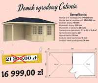 Drewniany domek letniskowy ogrodowy CATANIA 15,5 M2 PROMOCJA